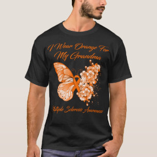 T-shirt Papillon Je Porte Orange Pour Ma Grand-Mère Multip