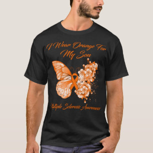 T-shirt Papillon Je Porte Orange Pour Mon Fils Multiple Sc