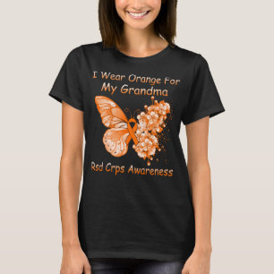 T-shirt Papillon Je Porte Orange Pour Mon Grand-Mère RSD C