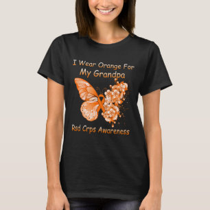 T-shirt Papillon Je Porte Orange Pour Mon Grand-Père Crps