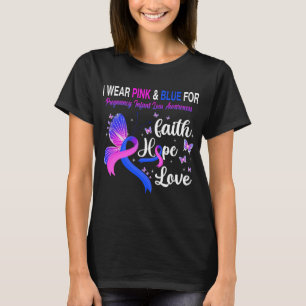 T-shirt Papillon Je Porte Rose Et Bleu Pour La Grossesse