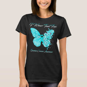 T-shirt Papillon Je Porte Turquoise Pour La Sensibilisatio