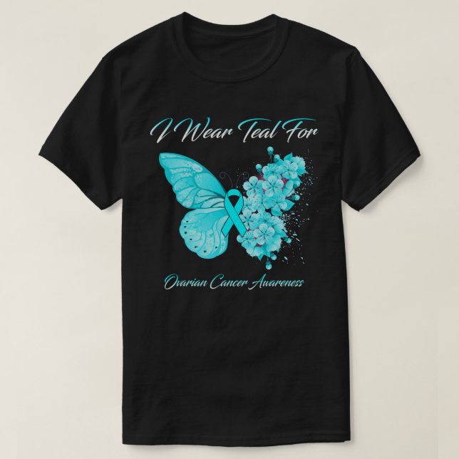 T-shirt Papillon Je Porte Turquoise Pour La Sensibilisatio (Design devant)