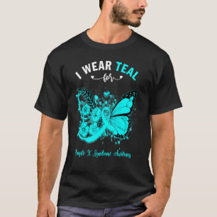 T-shirt Papillon Je Porte Turquoise Pour Le Syndrome X Fra