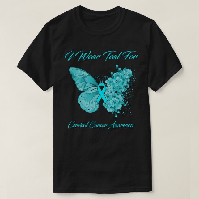 T-shirt Papillon Je Porte Turquoise Pour Les Lauréats Du C (Design devant)