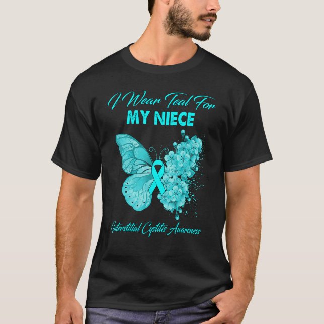 T-shirt Papillon Je Porte Turquoise Pour Ma Nièce Cy Inter (Devant)