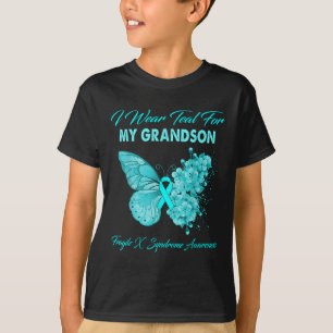 T-shirt Papillon Je Porte Turquoise Pour Mon Petit-Fils Fr