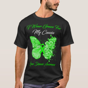 T-shirt Papillon Je Porte Vert Pour Ma Maladie Cousin Lyme