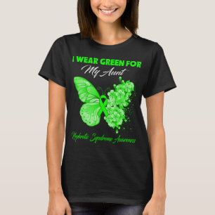 T-shirt Papillon Je Porte Vert Pour Ma Tante Syndre Néphro