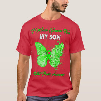 T-shirt Papillon Je Porte Vert Pour Mon Fils Maladie Menta
