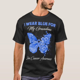 T-shirt Papillon Je Porte Vert Pour Mon Grand-Mère Cancer 
