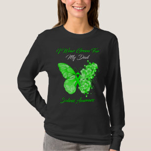 T-shirt Papillon Je Porte Vert Pour Mon Papa Scoliosis Awa