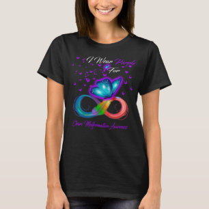 T-shirt Papillon Je Porte Violet Pour La Malformation Chia