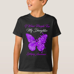 T-shirt Papillon Je Porte Violet Pour Ma Fille Épilepsie A