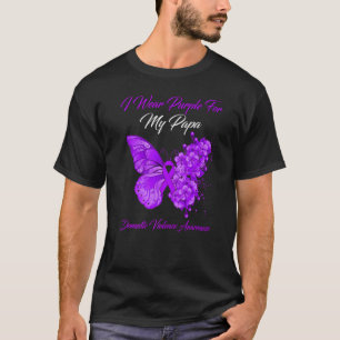 T-shirt Papillon Je Porte Violet Pour Mon Papa Viole Domes