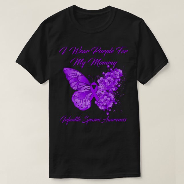 T-shirt Papillon Je Porte Violet Pour Mon Spa Infantile Ma (Design devant)