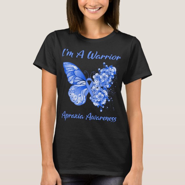 T-shirt Papillon Je suis un guerrier Apraxia Sensibilisati (Devant)