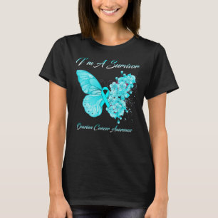 T-shirt Papillon Je suis un survivant Conscience du cancer