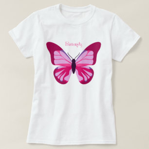 T-shirt Papillon jolie rose violet