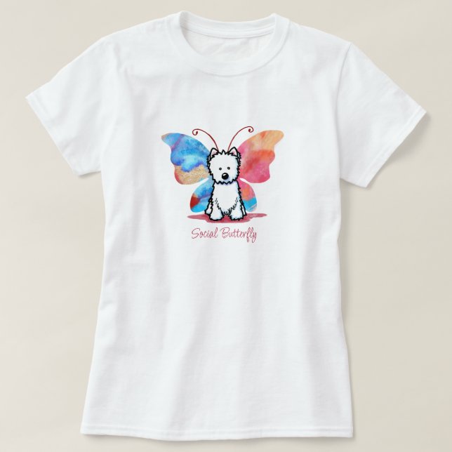 T-shirt Papillon KiniArt Westie (Design devant)