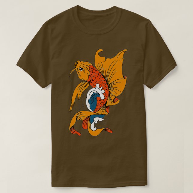 T-shirt Papillon Koi Orange Tattoo Fish 2 (Design devant)