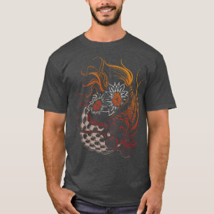 T-shirt Papillon Koi Yin Yang Art sur un étang Koi Pond