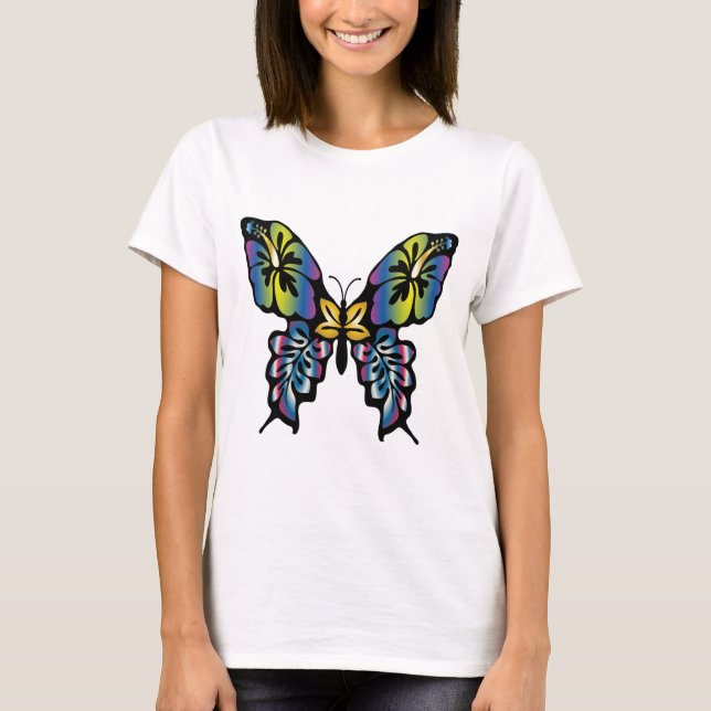 T-shirt Papillon Ladies Butterfly design. (Devant)