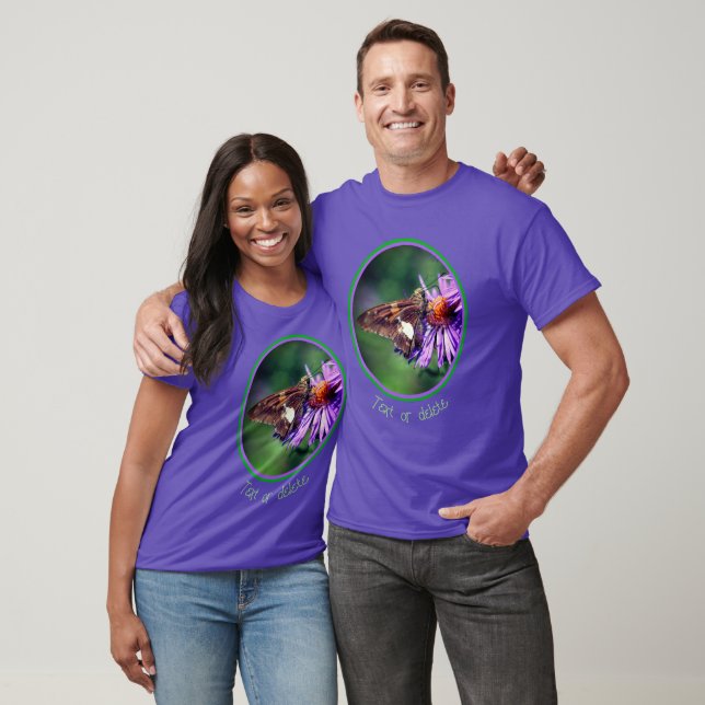 T-shirt Papillon Lady Peint Sur Fleur Aster Sauvage (Unisexe)