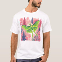 Papillon lune forêt rose