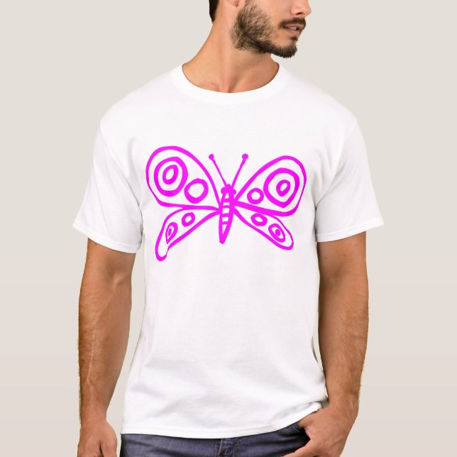 T-shirt Papillon - Magenta (Devant)