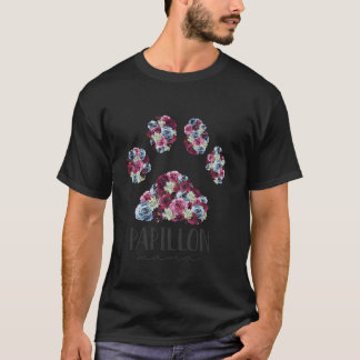 T-shirt Papillon Mama Floral Paw Chien Maman