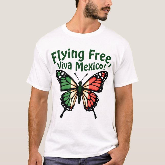 T-shirt papillon mexicain de la fête de l'indépendance mex (Devant)