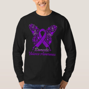T-shirt Papillon Mois de sensibilisation à la violence dom