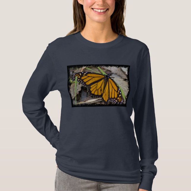 T-shirt Papillon monarque Bord Noir (Devant)