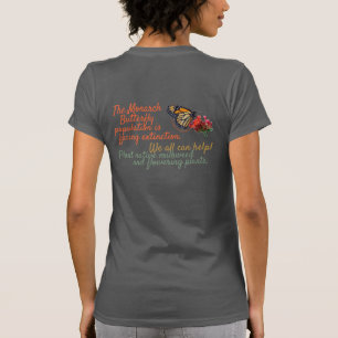 T-shirt Papillon monarque sur des fleurs