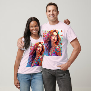 T-shirt Papillon Muse Portrait Art
