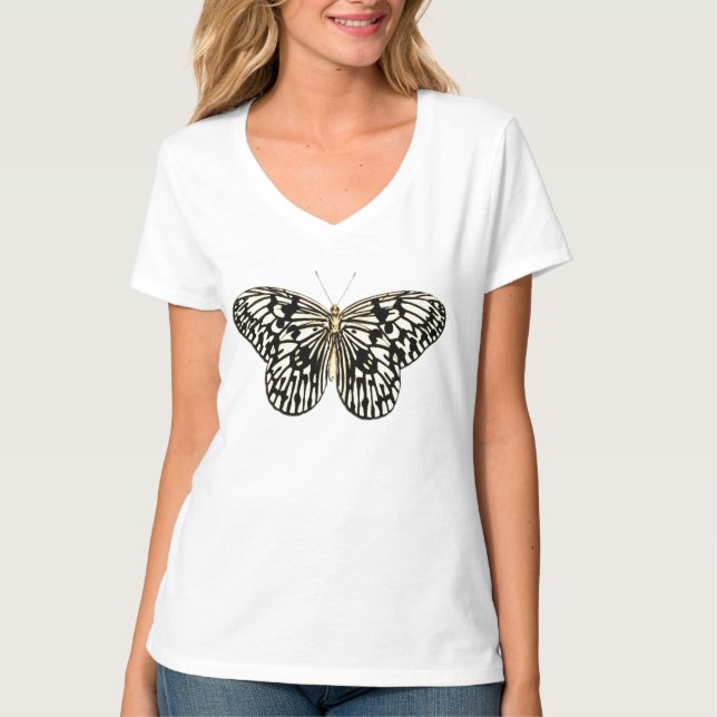 T-shirt Papillon noir et blanc (Devant)
