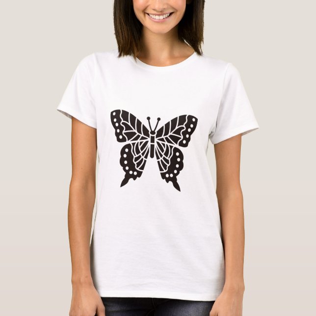T-shirt Papillon noir et blanc (Devant)