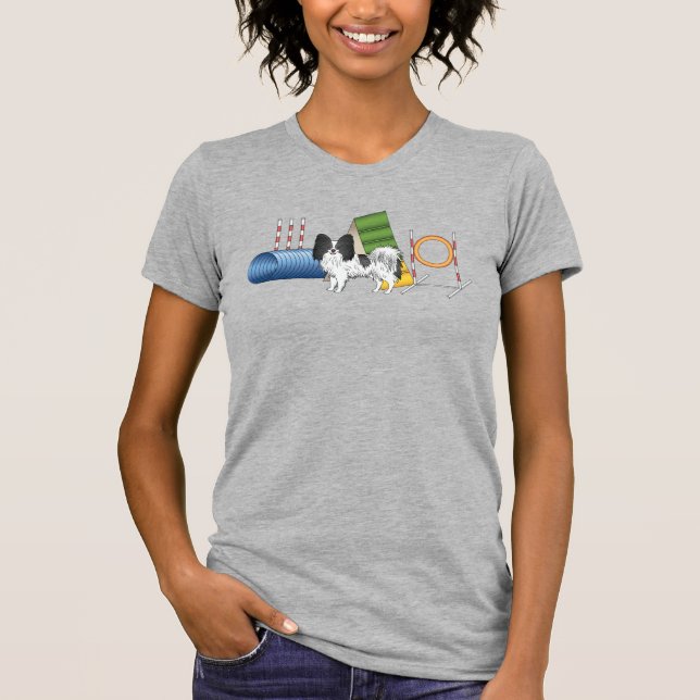 T-shirt Papillon Noir Et Blanc Avec Équipement D'Agilité (Devant)