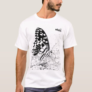 T-shirt Papillon noir et blanc NaturCraze