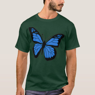 T-shirt papillon noir et bleu 2