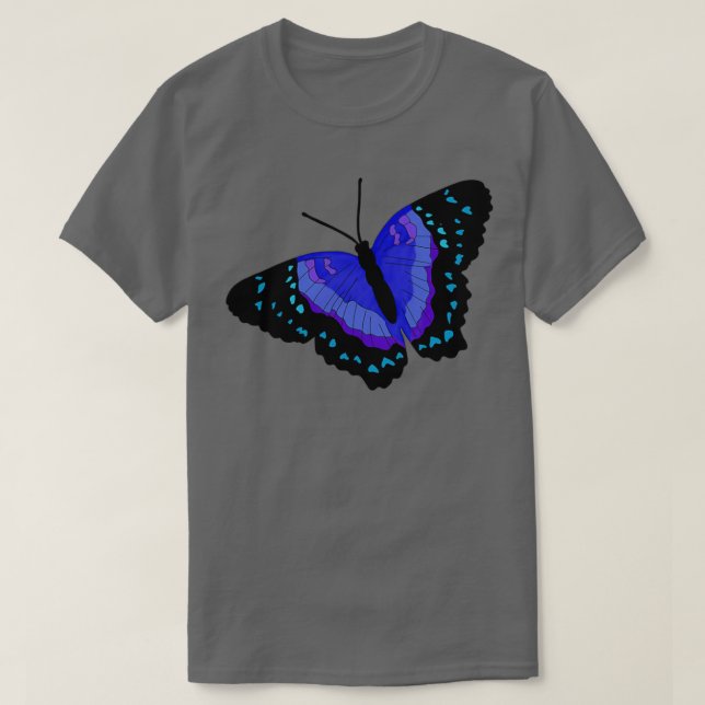 T-shirt Papillon noir et bleu 3 (Design devant)