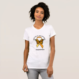 T-shirt Papillon orange de conscience de sclérose en