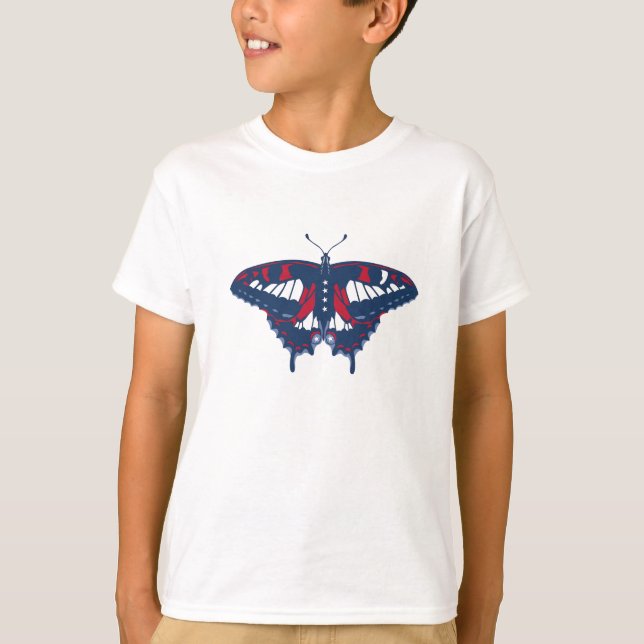 T-shirt papillon patriotique (Devant)