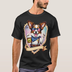 T-shirt Papillon patriotique avec café
