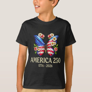 T-shirt Papillon patriotique États-Unis 250e anniversaire 