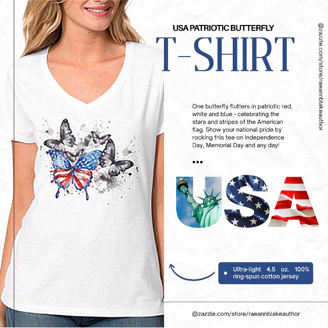 T-shirt papillon patriotique USA (Créateur téléchargé)