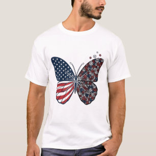 T-shirt Papillon patriotique vintage de la paix Vector Art