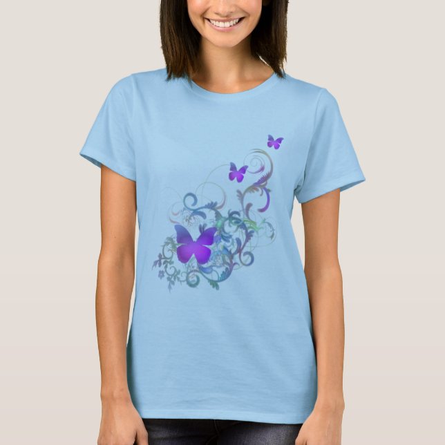 T-shirt Papillon pourpre lumineux (Devant)