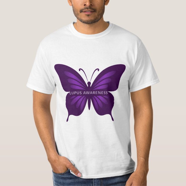 T-shirt Papillon pourpre : Sensibilisation au lupus (Devant)